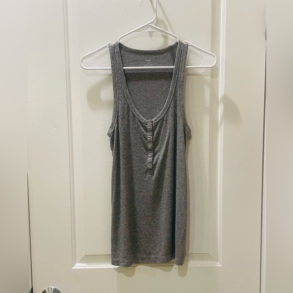 aerie Tops - Aerie Gray Button Front Tank Top